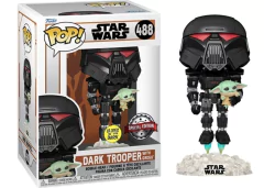 Funko Pop! Star Wars The Mandalorian Dark Trooper con Grogu #488