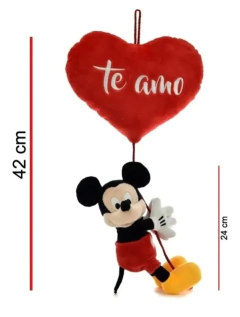 Peluche Mickey Mouse Colgante con Corazón Te Amo - Original Disney