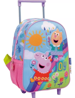 Mochila Peppa Pig con Carrito 12 Pulgadas Infantil Jardín - (MAYORISTA)