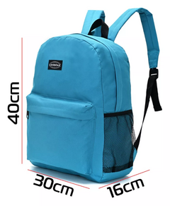 Mochila Good Pak Turquesa Urbana Escolar 17 Espalda
