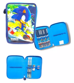 Cartuchera Sonic con Útiles 2 Pisos Cresko (Mayorista) - comprar online