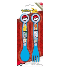 Set x 2 Cubiertos Pokemon Cuchara Tenedor Infantil