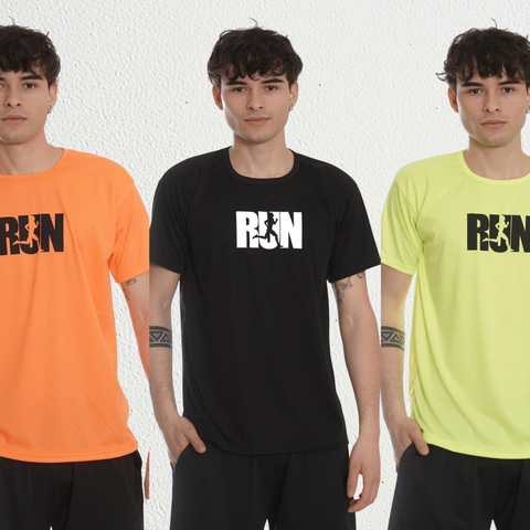 Pack X3 Remeras Deportivas RUN - comprar online
