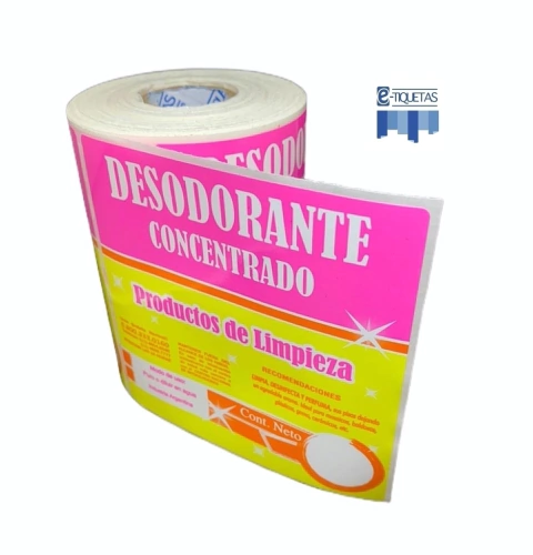 Etiquetas Autoadhesivas 100x100 Genéricas Limpieza Lavandina Cloro 250 unid.