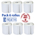 6 Rollos Etiqueta Autoadhesiva Opp 70x50 Mm 1000 c/u Plastico
