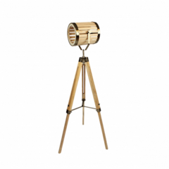 Lampara De Pie Living Faro Naval Tripode Bronce-Pie Natural (L32)