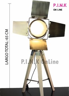 Lamparas De Mesa Moderna Cine Reflector Bronce-Pie Natural (L2) - Pink.Online