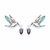 Combo Pulsera, Aros y Anillo Colibrí Violeta - comprar online