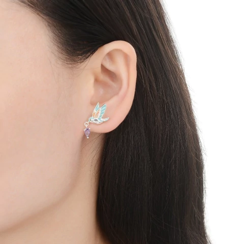 Aros Colibrí Zircon Violeta