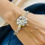 Pulsera Panter Flor Plata 925 y Oro