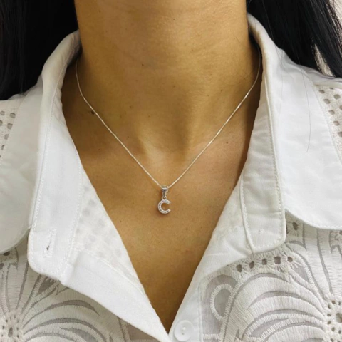 Conjunto Iniciales Medianas Plata 925 - tienda online