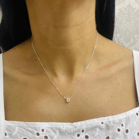 Conjunto Iniciales c/ zircón Plata 925 - Esmeralda Joyas y Relojes