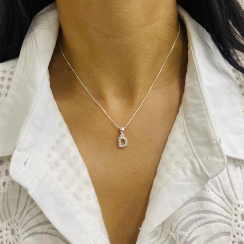 Conjunto Iniciales Medianas Plata 925