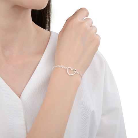 Pulsera Corazones Doble Cadena