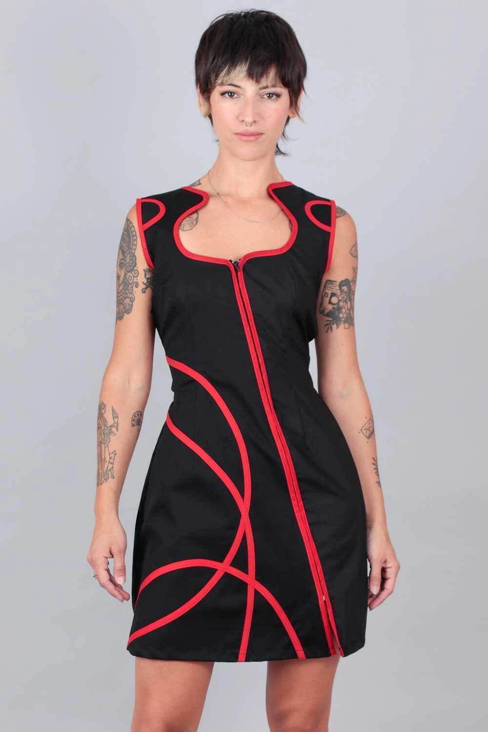Vestido Diamanta (negro y rojo)