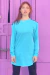 Remera larga LNH (turquesa jaspeado)
