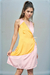 Vestido Esistenzialista (mostaza y rosa) - comprar online