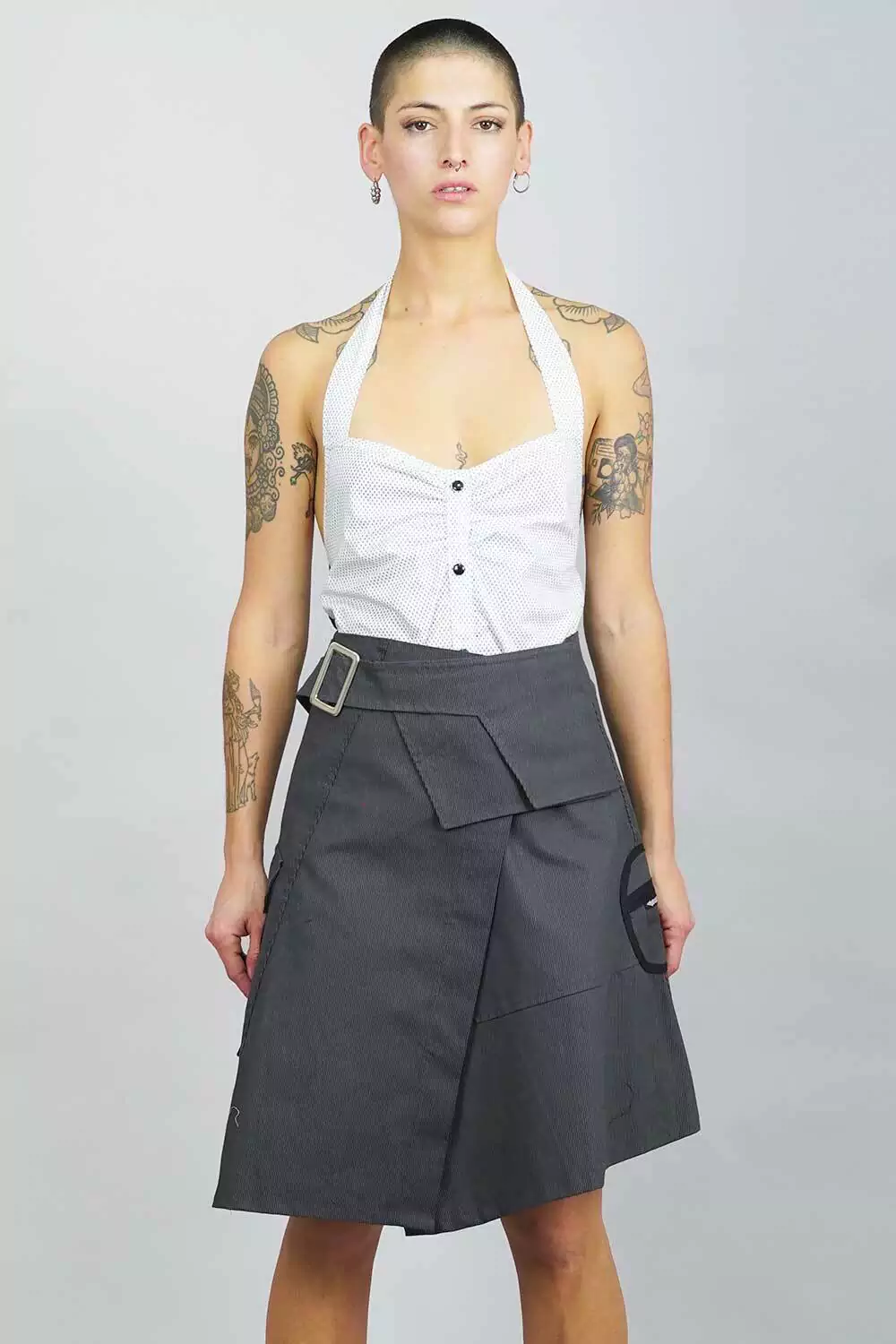 Falda Nacional (gris rayas)