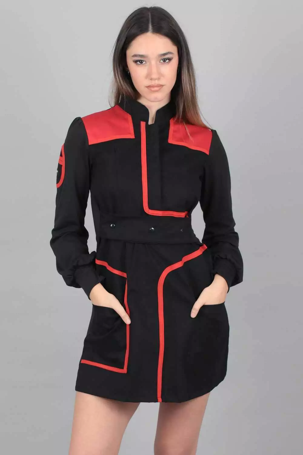 Vestido Diamante de tu ser (negro y rojo)