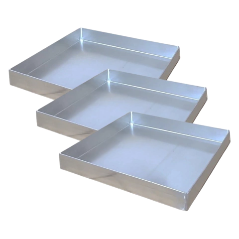 Kit 3 Formas De Brownie 30x30x3 Altura Assadeira Alumínio