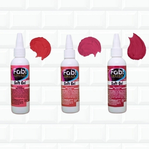 Corante Alimentício Gel Kit Vermelho Softgel 25g Confeitar 413