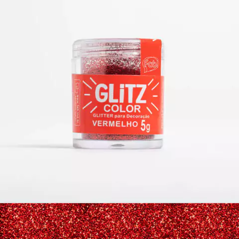 GLITTER P/ DECORAÇÃO GLITZ COLOR - VERMELHO