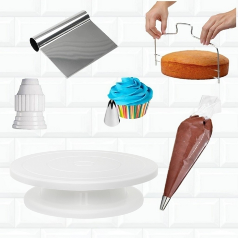 Kit Bicos De Confeitar + Bailarina De Bolo + Nivelador 147