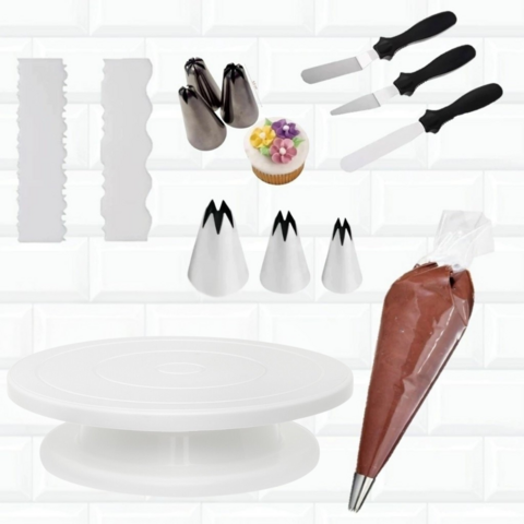 Kit Confeitaria Bailarina + Bicos 1m + Bicos 1 + Espátulas 124
