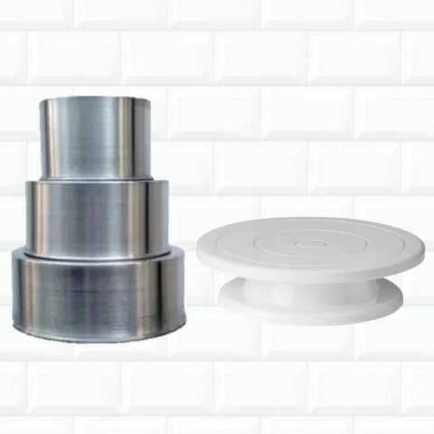 Kit Confeitaria Formas De Bolo 15,20,25 + Bailarina Giratória 328