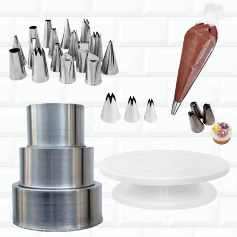 Kit Confeiteiro Bailarina + Bicos De Confeitar + Sacos 98