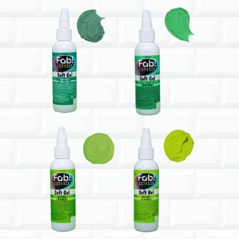 Kit Corante Alimentício Gel Soft Gel 4 Cores Verde Confeitar 414