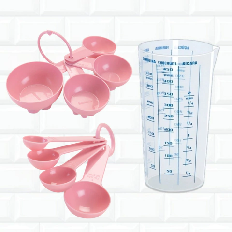 Kit Medidores Cozinha Copo 500ml + Colher + Xicaras 79