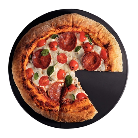 TÁBUA PLACA PARA PIZZA REDONDA 30 CM LISA PRETA