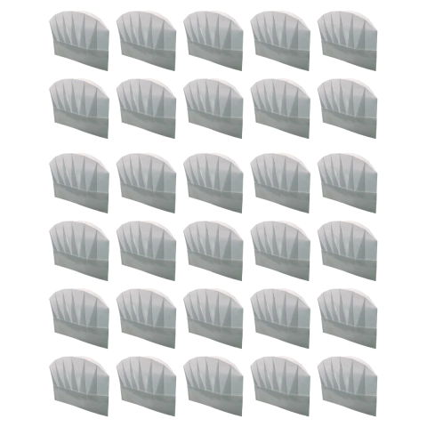 Kit 30 Chapéu Chef Tok Tnt Plissado Cozinheiro Profissional