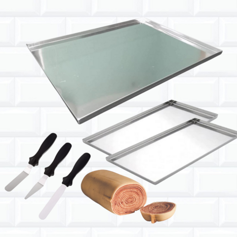 Kit Forma Rocambole 40 cm + 30 cm Espátulas Bolo de Rolo 844