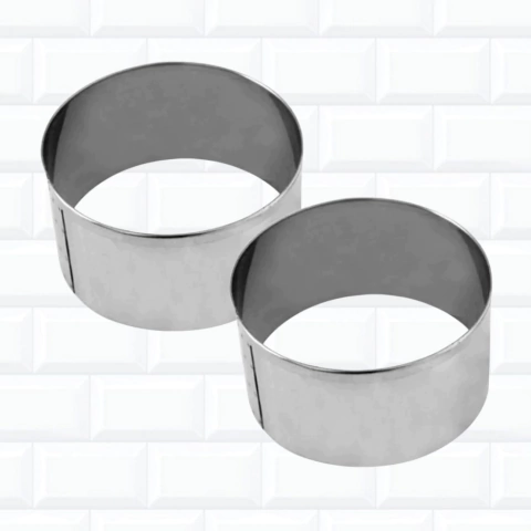 Kit 2 Aro Cortador Molde 15 cm diâm 10 cm altura Inox 845