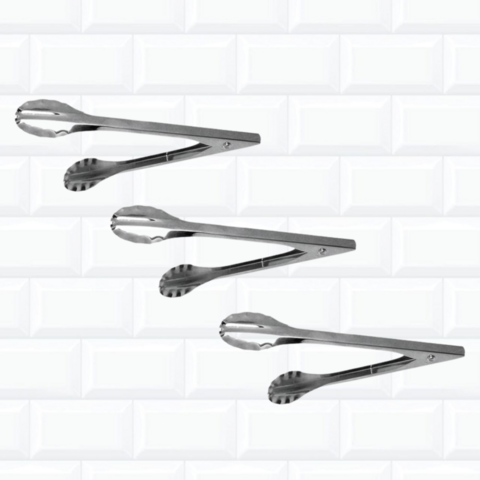 Kit 3 Pegador Doce Salada Multiuso Inox Salgado Lanche 851