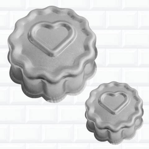 Kit 2 Forma Ballerine Crespa Coração 18 + 13 cm Decorada 863