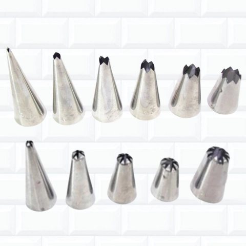 Kit Bicos para Confeitar Inox 6 Crespo + 5 Margarida 888