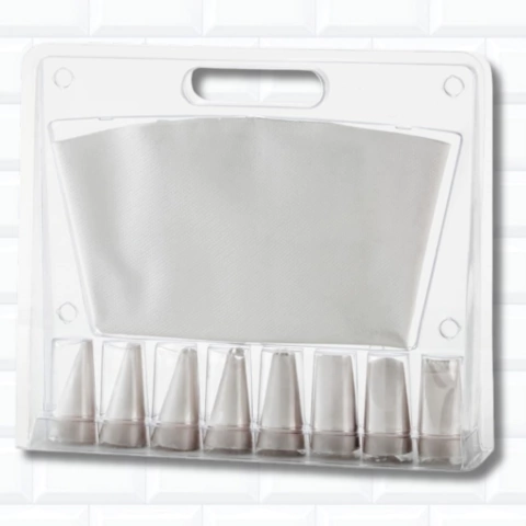 Kit Bico Confeitar Folha 1M Pitanga Perlé Pétala Maleta 893