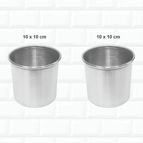 2 Formas Redonda Para Mini Bolo 11x10 Cm Alumínio Fundo Fixo 275