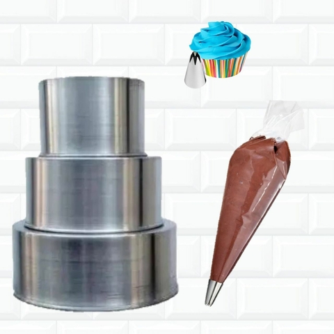 Bico Confeitar + Manga + Forma +brinde Kit Confeitar 24