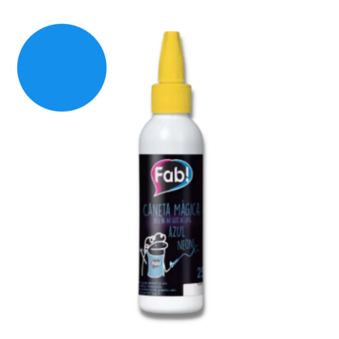 CANETA MÁGICA COM GEL - NEON AZUL FAB