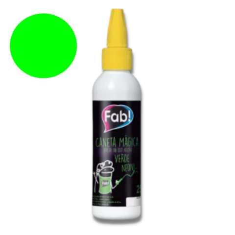 CANETA MÁGICA COM GEL - NEON VERDE FAB
