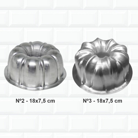 Forma Decorada Gomada Em Alumínio 2 Unidades Bolo Vulcão 18x7,5 cm 631