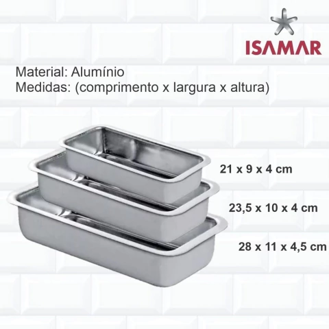 FORMA PARA PÃO DE FORMA EM ALUMÍNIO