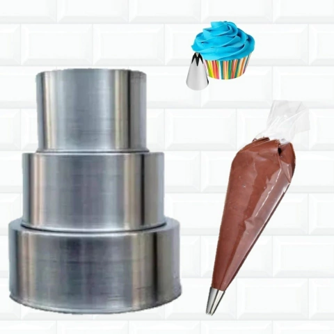 Formas Redonda 10 Cm + Bico 1m + Saco 43