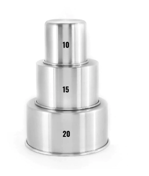 Jogo 3 Formas Assadeira Bolo Redonda Alta 11, 15 e 20 x 10 Cm 330