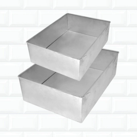 Kit 2 Formas De Bolo Retangular 25x17x10 + 30x22x10 Cm 548