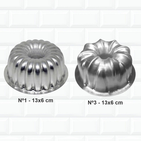 Kit 2 Formas De Bolo Vulcão Pudim Torta Suíça - 13x6 cm 599